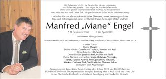Traueranzeige Manfred Engel