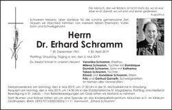 Traueranzeige Dr. Erhard Schramm