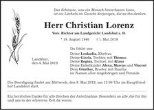Traueranzeige Christian Lorenz