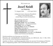 Traueranzeige Josef Seidl