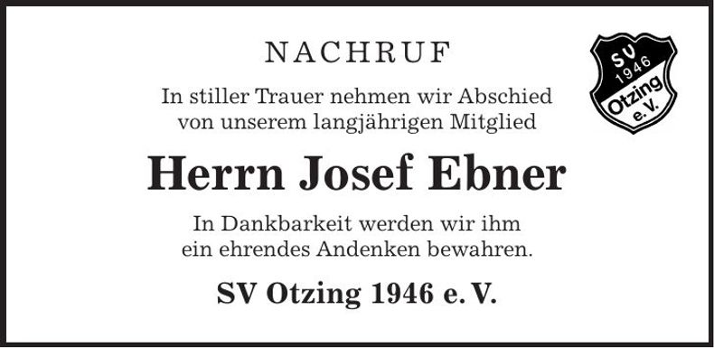 Traueranzeige Josef Ebner