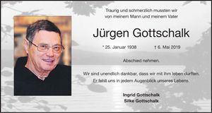 Traueranzeige Hans-Jürgen Gottschalk