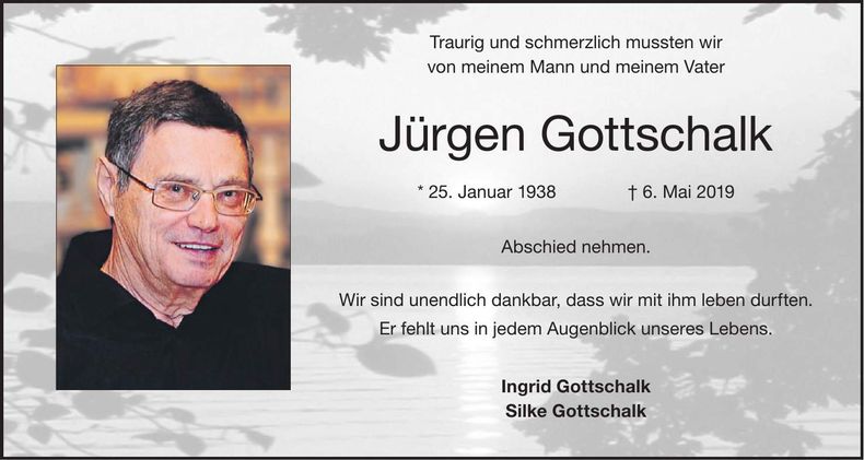 Traueranzeige Hans-Jürgen Gottschalk