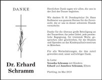 Traueranzeige Dr. Erhard Schramm