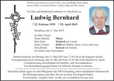Traueranzeige Ludwig Bernhard