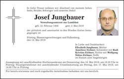 Traueranzeige Josef Jungbauer