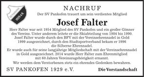 Traueranzeige Josef Falter