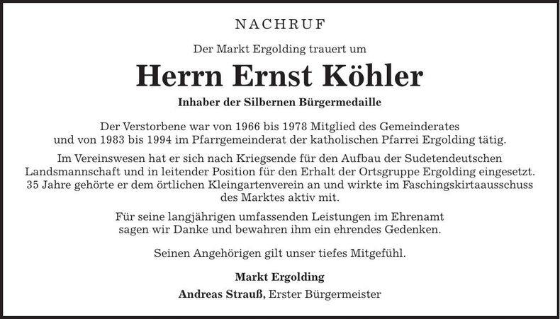 Traueranzeige Richard Huber