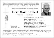Traueranzeige Martin Eberl