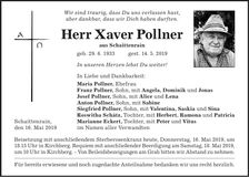 Traueranzeige Xaver Pollner