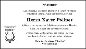 Traueranzeige Xaver Pollner