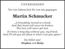 Traueranzeige Martin Schmucker