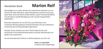 Traueranzeige Marion Reif