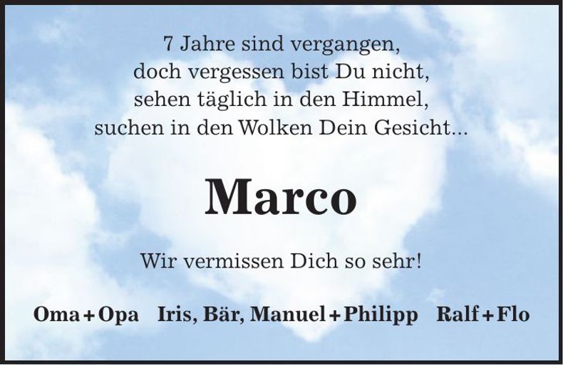 Traueranzeige Marco Gangkofner