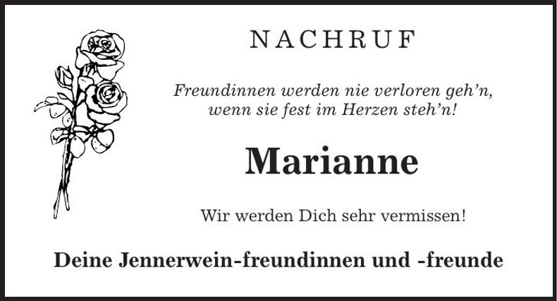 Traueranzeige Marianne Aigner