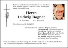 Traueranzeige Ludwig Bogner