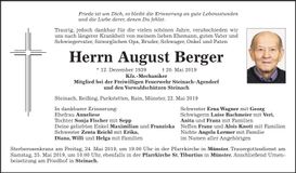 Traueranzeige August Berger