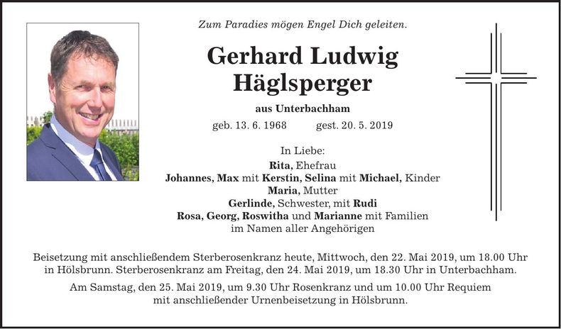 Traueranzeige Gerhard Häglsperger
