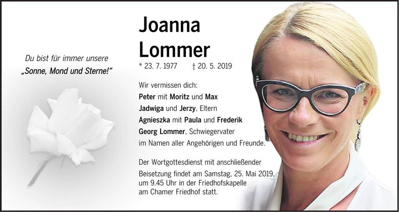 Traueranzeige Joanna Lommer