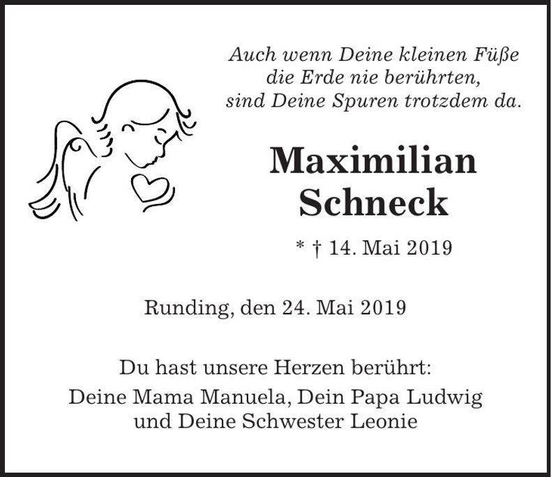 Traueranzeige Maximilian Schneck