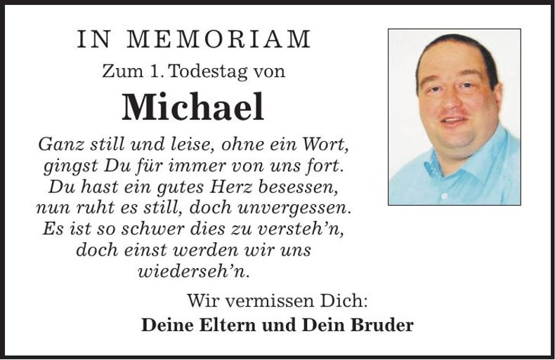 Traueranzeige Michael Hackl