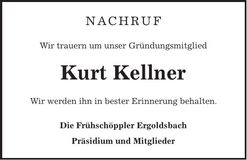 Traueranzeige Kurt Kellner