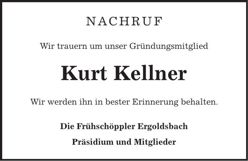 Traueranzeige Kurt Kellner