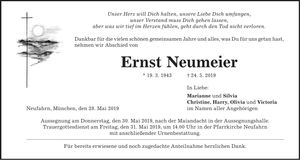 Traueranzeige Ernst Neumeier