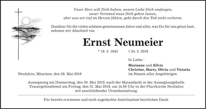 Traueranzeige Ernst Neumeier