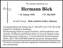 Traueranzeige Hermann Böck