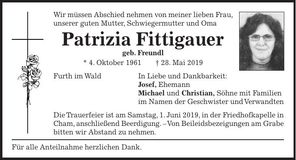 Traueranzeige Patrizia Fittigauer
