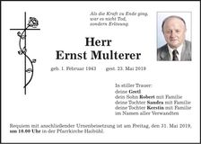 Traueranzeige Ernst Multerer