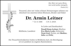 Traueranzeige Armin Leitner