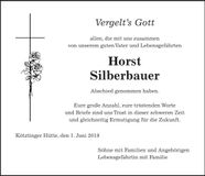 Traueranzeige Horst Silberbauer