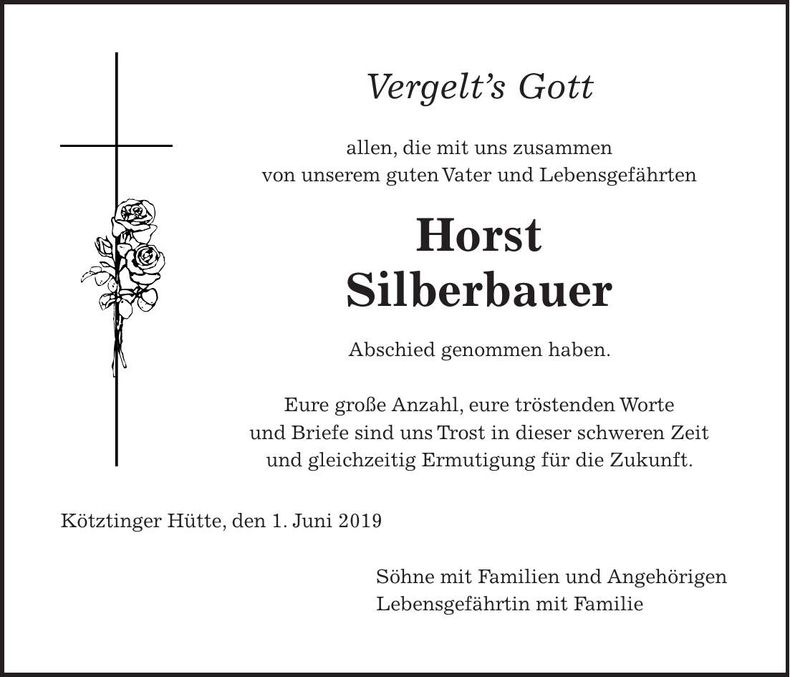 Traueranzeige Horst Silberbauer