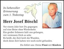 Traueranzeige Josef Böschl