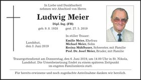Traueranzeige Ludwig Meier