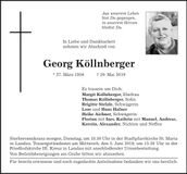 Traueranzeige Georg Köllnberger