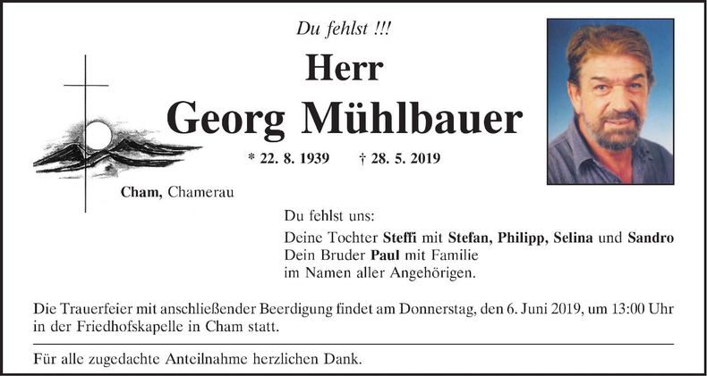 Traueranzeige Georg Mühlbauer