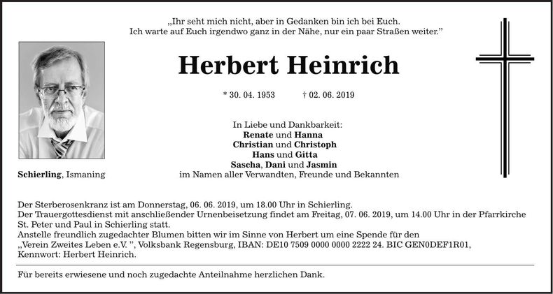 Traueranzeige Herbert Heinrich