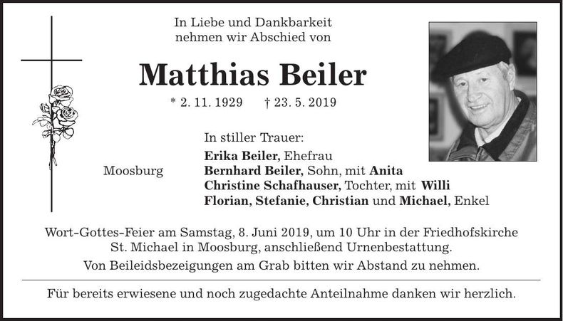 Traueranzeige Matthias Beiler