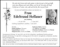 Traueranzeige Edeltraud Hollauer