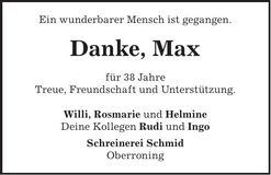 Traueranzeige Max Höglmeier