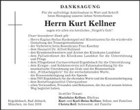 Traueranzeige Kurt Kellner