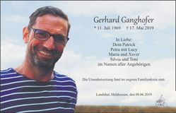 Traueranzeige Gerhard Ganghofer