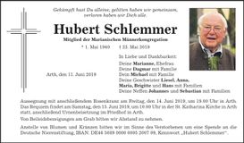 Traueranzeige Hubert Schlemmer