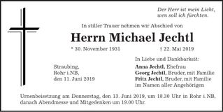 Traueranzeige Michael Jechtl