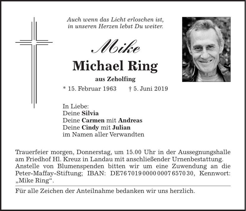 Traueranzeige Michael Ring