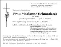 Traueranzeige Marianne Schmaderer