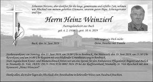 Traueranzeige Heinz Weinzierl